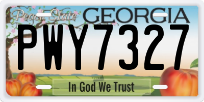 GA license plate PWY7327