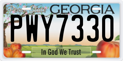 GA license plate PWY7330