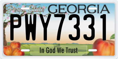 GA license plate PWY7331