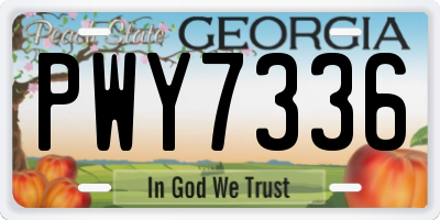 GA license plate PWY7336