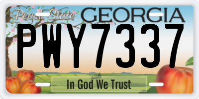 GA license plate PWY7337