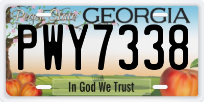 GA license plate PWY7338