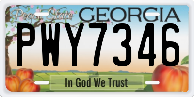 GA license plate PWY7346