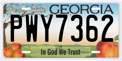 GA license plate PWY7362