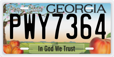 GA license plate PWY7364