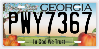 GA license plate PWY7367