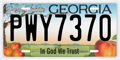 GA license plate PWY7370