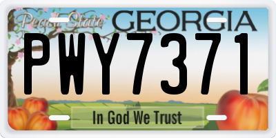 GA license plate PWY7371
