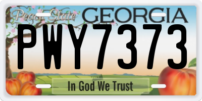 GA license plate PWY7373