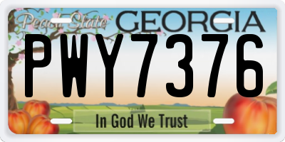 GA license plate PWY7376
