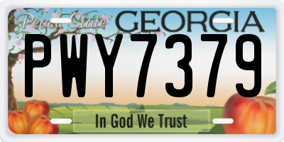 GA license plate PWY7379