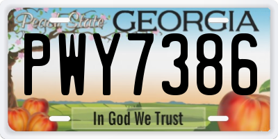 GA license plate PWY7386
