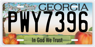 GA license plate PWY7396