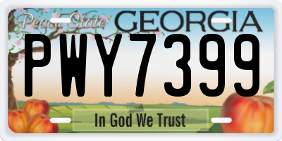 GA license plate PWY7399