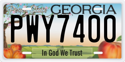 GA license plate PWY7400
