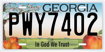GA license plate PWY7402