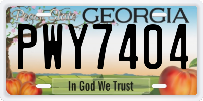GA license plate PWY7404