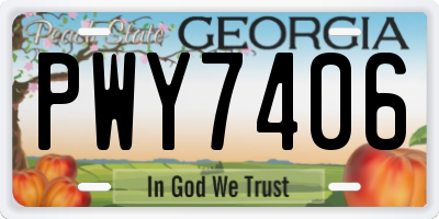 GA license plate PWY7406