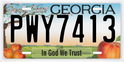 GA license plate PWY7413