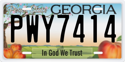 GA license plate PWY7414