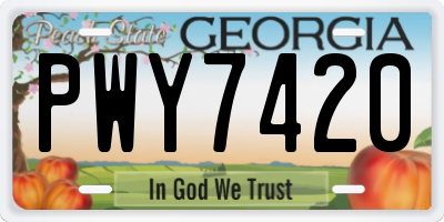 GA license plate PWY7420