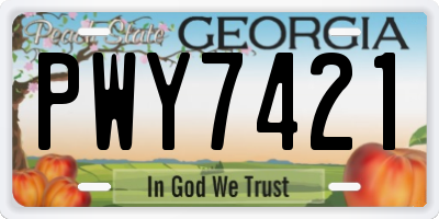 GA license plate PWY7421