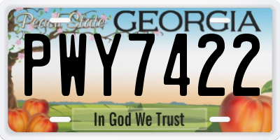 GA license plate PWY7422