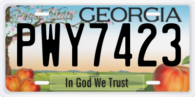 GA license plate PWY7423