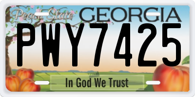 GA license plate PWY7425
