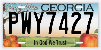GA license plate PWY7427
