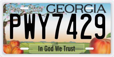 GA license plate PWY7429
