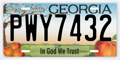 GA license plate PWY7432