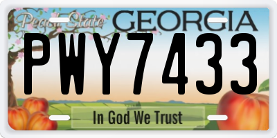 GA license plate PWY7433