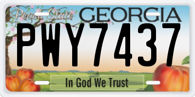 GA license plate PWY7437