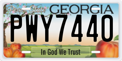 GA license plate PWY7440