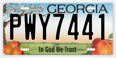 GA license plate PWY7441