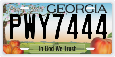 GA license plate PWY7444