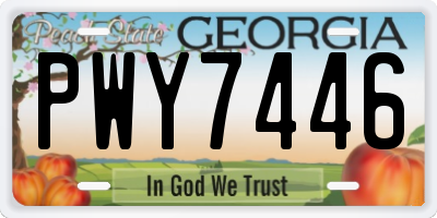 GA license plate PWY7446