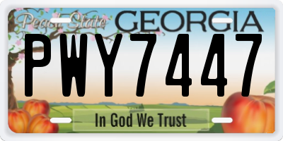 GA license plate PWY7447
