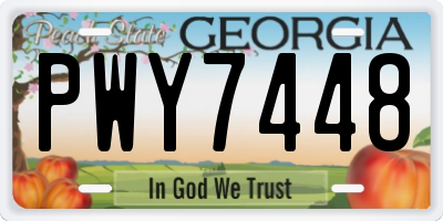 GA license plate PWY7448