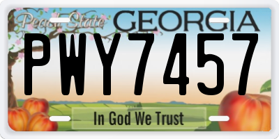GA license plate PWY7457