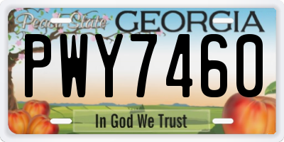 GA license plate PWY7460