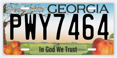 GA license plate PWY7464