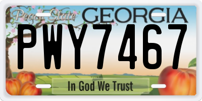 GA license plate PWY7467