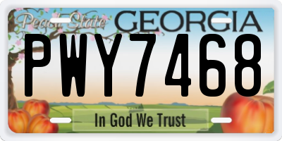 GA license plate PWY7468
