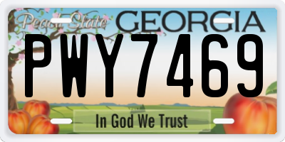 GA license plate PWY7469
