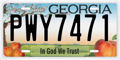 GA license plate PWY7471