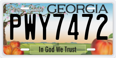 GA license plate PWY7472