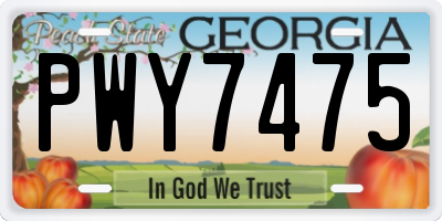 GA license plate PWY7475
