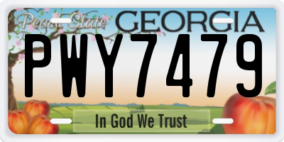 GA license plate PWY7479